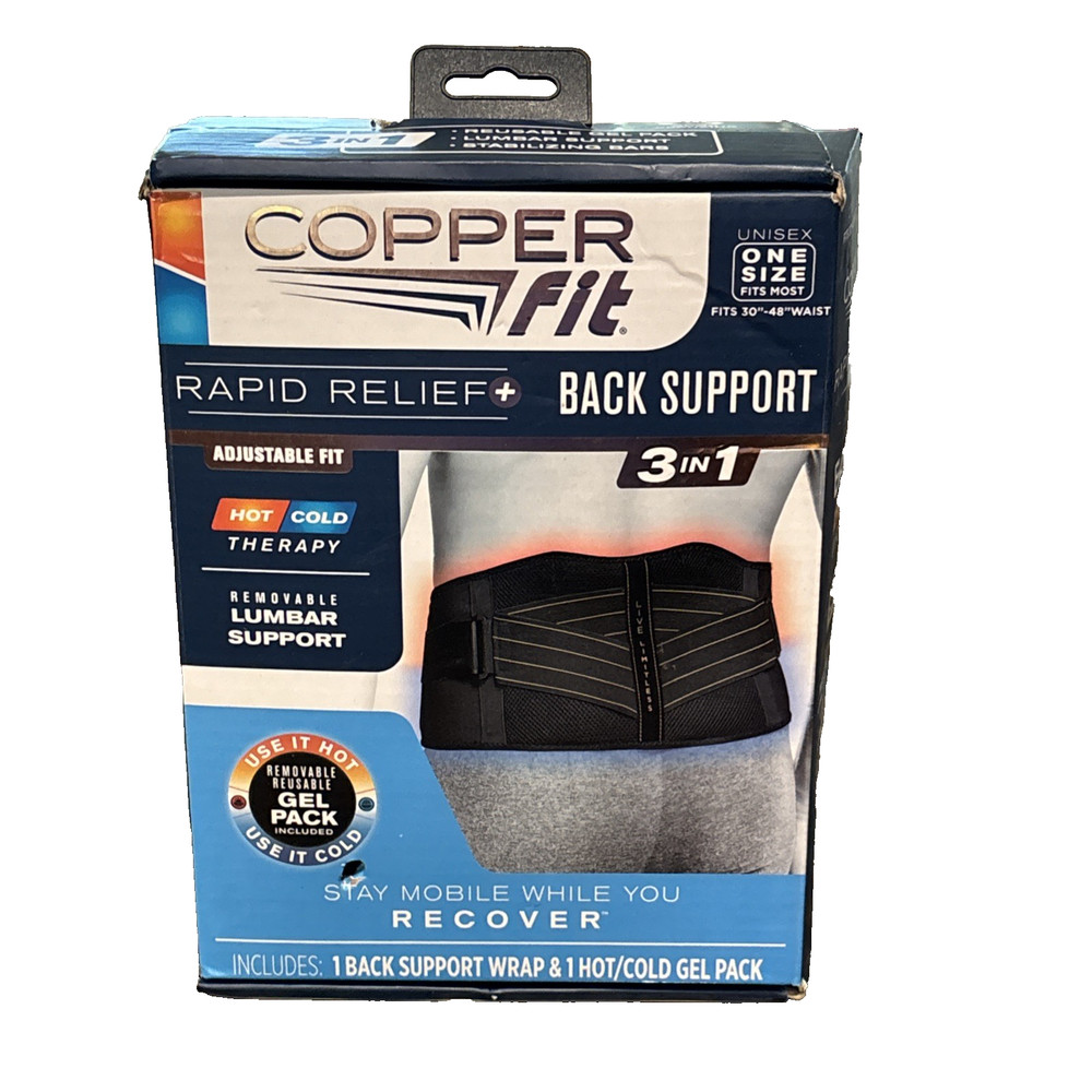 Copper Fit Rapid Relief Back Support – 3-in-1 Hot/Cold Therapy
