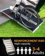 Lightweight 4FT Wheelchair Ramp, Non-Slip Surface