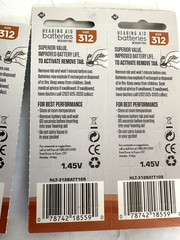 Size 312 1.45V Hearing Aid Batteries (29 Pack) Mercury free HLT-312BATT10S