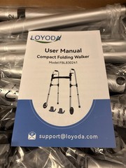 LOYODA FOLDING WALKER W/ 5” WHEELS & SKIS ADJUSTABLE LIGHTWEIGHT 350 LB NEW