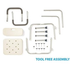 Medline Shower and Bath Chair with Back and Armrests for Elderly, 13.5-in Seat