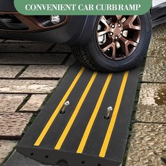 Set 4 2.4″ Rise Driveway Ramp 48″x16″x2.4″ Curb Rubber Threshold 55000 lbs Load
