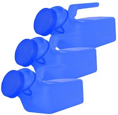 JJ CARE Screw Cap 1000ml Urinal Bottles – Blue, Set of 3