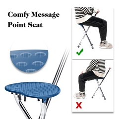 Goplus Walking Cane Seat Folding Cane Chair Heavy Duty Aluminum Alloy Crutch