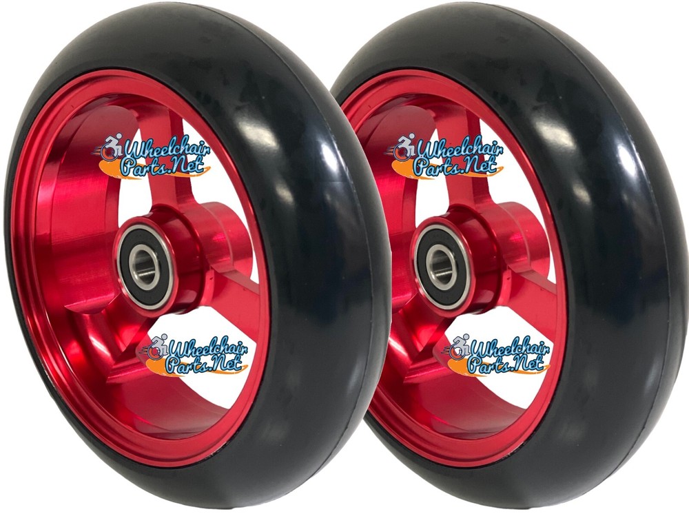 5″ X 1 .40″ Front Caster Wheels With Color Rims. Sold as Pair