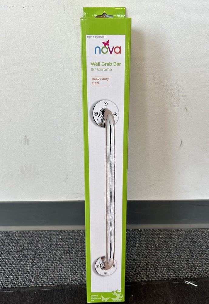 Nova Heavy Duty Wall-Mounted Grab Bar 18″ CHROME New