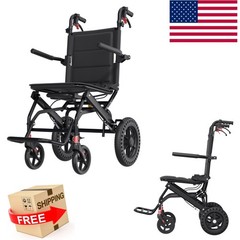 Lightweight Foldable Portable Transport Wheelchair With Telescopic Handle 22lb
