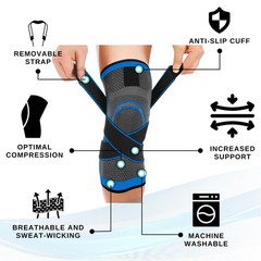 DCF Knee Braces, Sleeve for Men and Women – knee compression 3XL, Blue