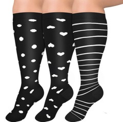 3/4/5 Pairs Plus Size Compression Socks Extra Wide Calf Knee High Support Socks