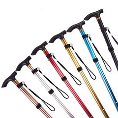 Adjustable Folding Walking Cane Aluminum Collapsible Travel Hiking Stick with Ti