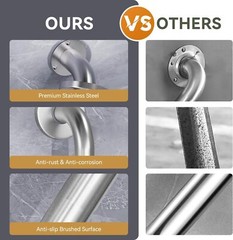 1/2× Stainless Steel Grab Bar Bathroom Safety Handicap Shower Tub Handle Support