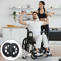 2 Pcs Walker Wheels Replacement 8 Inch Solid Wheelchair Front Wheels, Anti-Sl…
