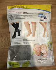 3 Pairs Compression Knee High Socks Unisex 20-30mmHg Open Toe Beige Sz XL NEW