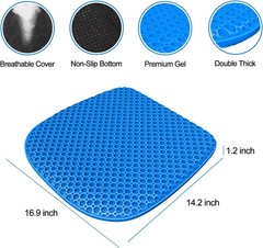 Large Gel Seat Cushion for Long Sitting with Non-Slip Cover,Soft & Breathable,Se