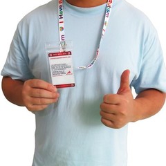 Epilepsy Medical Alert Card with Writable Panel & Patterned Lanyard 2PCS