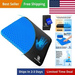 Double-Thick Gel Seat Cushion for Long Sitting Pressure Relief for Back, Scia…