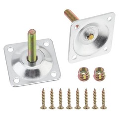 HOJLKLD 8 Sets Leg Mounting Plates Kit, M8 Thread Furniture Sofa Legs Silver