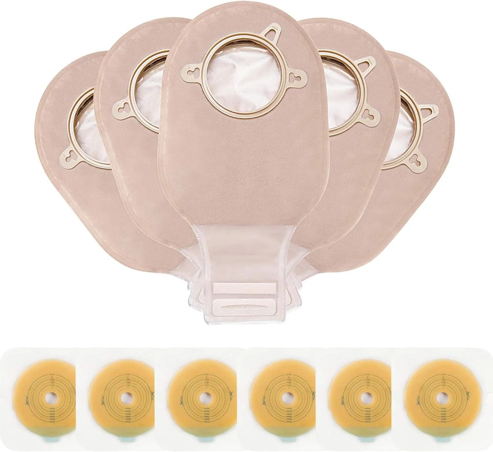Carbou 21 PCS Ostomy Supplies Colostomy Bags Two Piece Ostomy Bag with Closure 1