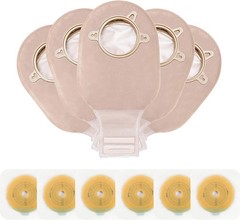 Carbou 21 PCS Ostomy Supplies Colostomy Bags Two Piece Ostomy Bag with Closure 1