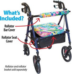 Top Glides Universal Rollator Walker Seat and Backrest Covers (Butterflies)