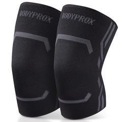 Bodyprox Knee Compression Sleeve for Men and Women (2 Pack), Knee Support Brace