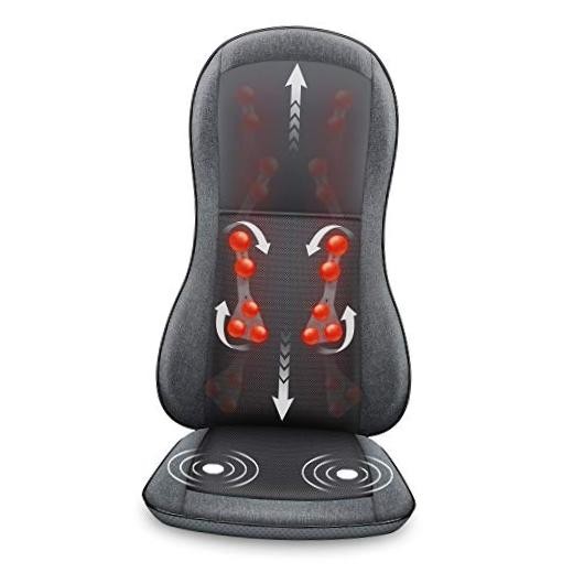 Full Back Massager with Heat -2D/3D Shiatsu Massage Seat Cushion with 10