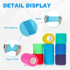 1″/2″/3″/4″ 4 Pcs 5 Yard Self Adhesive Bandage Wrap Self Tape Dark Purple