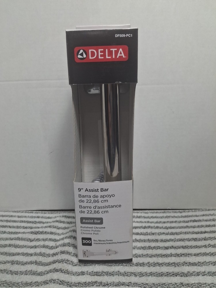 DELTA 9″ Assist Bar NEW Metal Polished Chrome ~300 LB~ Fixture Mobility Mount