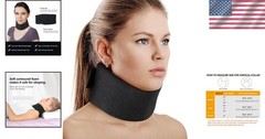 Medium Black Soft Neck Brace Foam Cervical Collar Adjustable Injury Support