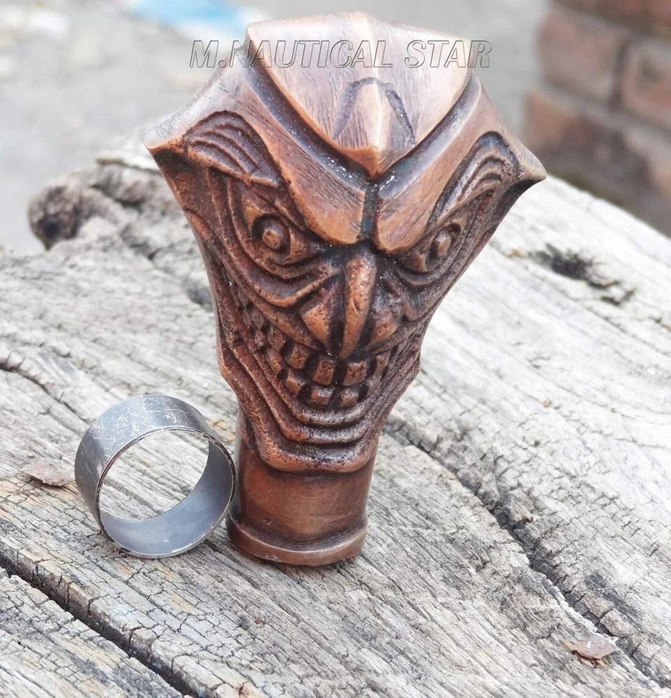 Walking Stick Brass Antique Ghost Style Handle Handmade Design Decorative Gift