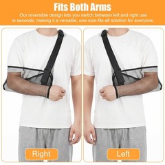 WJIAAA Mesh Arm Sling for Shoulder Injury, Adjustable One Size, Black