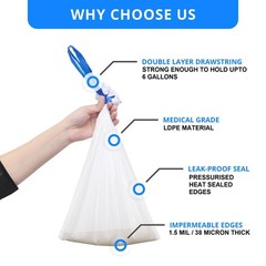 KAREMAXX Commode Liners Disposable,100 Pack, Universal Fit – Leak Proof & Odorle