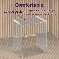 Acrylic Shower Bench for Inside Shower Stool – Non Slip – 300 lbs – 17″ H – I…