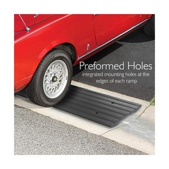 Pyle Car Driveway Curbside Bridge Ramp – Heavy Duty Rubber Threshold Curb Ram…