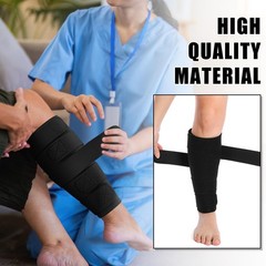Croknit 2 Pcs Lymphedema Compression Leg Wraps Adjustable Lower Black