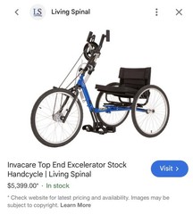 Invacare Top End Excelerator HandcycleAluminum Adjustab Footrests SEAT INCLUDED