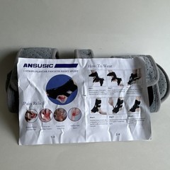 ANSUSIC Plantar Fasciitis Night Splint Adjustable Gray/Black One Size A417