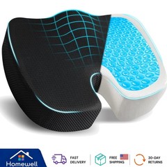 Cooling Gel Memory Foam Seat Cushion for Sciatica & Tailbone Comfort – 17.7″x…