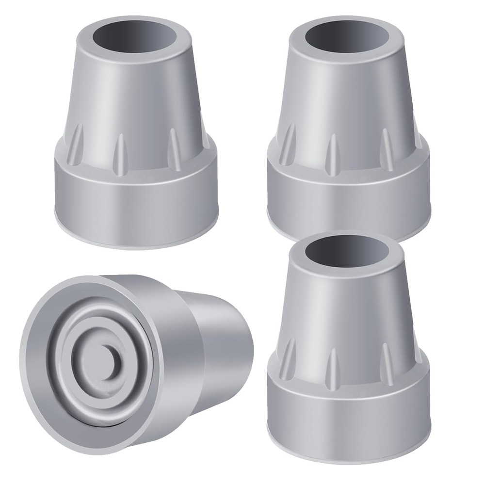 Crutch Tips 7/8 Inch Upgrade Heavy Duty Rubber 4PCS, Grey-4 Pcs