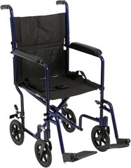 Drive Medical ATC19-BL Lightweight Aluminium Transport Wheelchair, Blue