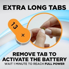 Powermax Size 13 Hearing Aid Batteries, 180 Count Long-Lasting Battery Pack, Ora