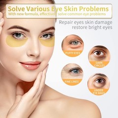 Parches de oro de 24 quilates para ojeras (paquete de 60) con colágeno y ácido