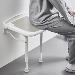 Wall Mounted Folding Shower Seat,Support 550Lbs,Adjustable Height Fold up Shower