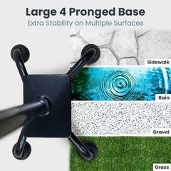 Quad Cane 300LB Adjustable 29.5″-38.4″ Height – 4 Pronged Base for Stability