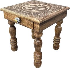 Dharmaobjects Solid Mango Wood Hand Carved Prayer Puja Shrine Altar Meditation