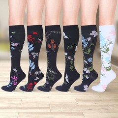 (3 Pairs) Compression Socks Women Men Running 20-30 mmHG Stockings Size S/M-L/XL