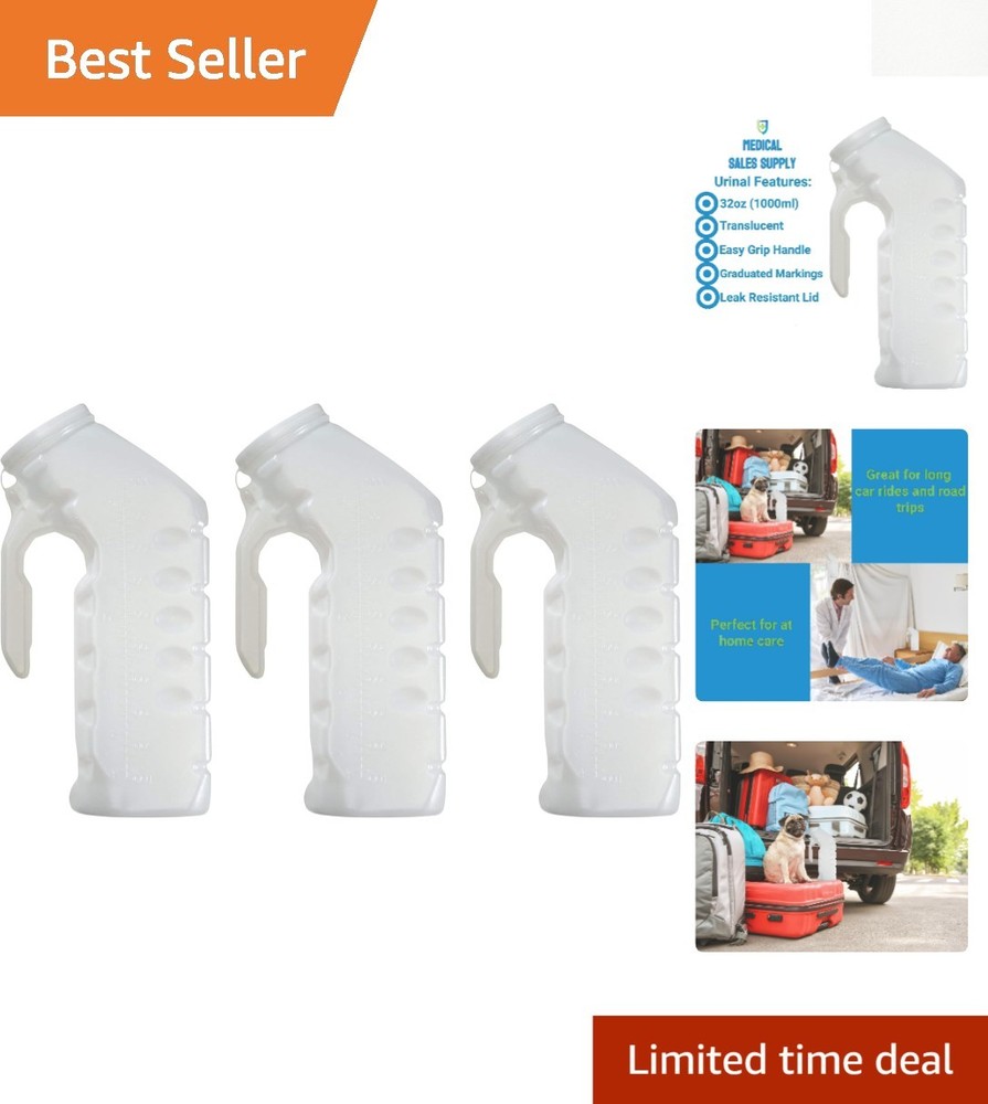 Compact Portable Urinals for Men – Splash-Proof 1000ml Bottles for Home & Travel