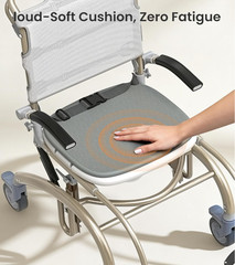 Vocic Silla de ducha reclinable con ruedas para ancianos y discapacitados, silla