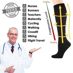 3 PAIRS Compression Socks Wide Calf Plus Size L Knee High 15-20mmHG Sports Socks