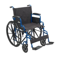 Blue Streak Wheelchair with Flip Back Desk Arms 18 in. Seat Swing Away Footrest